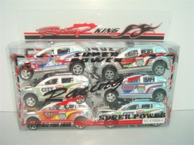 PULL BACK POLICE CAR 6PCS - HP1000789