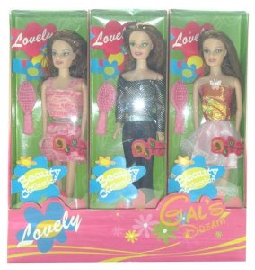 SOLID BODY BENDABLE DOLL 3 ASST. - HP1000836