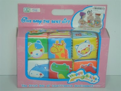 6 SIDE SOFT BRICH W/RATTLE 6PCS - HP1001190