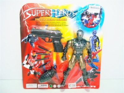 SPIDER MAN W/LIGHT & SOFT SHOOTING GUN & HAND GRENADES - HP1001619