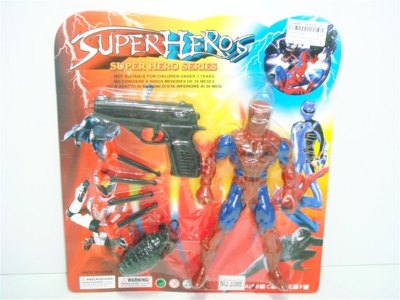 SPIDER MAN W/LIGHT & SOFT SHOOTING GUN &HAND GRENADES - HP1001624