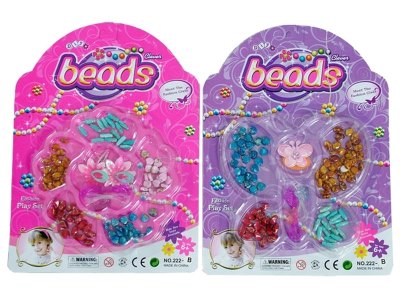 2ASST CRAFT BEADS SET W/BARRETTE  - HP1002900