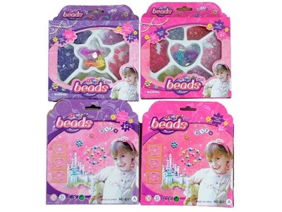 2ASST CRAFT BEADS SET W/BARRETTE  - HP1002903