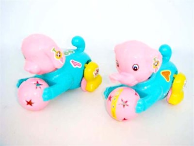 PULL LINE DOG & ELEPHANT W/BELL 2ASST(2COLOR) - HP1004226