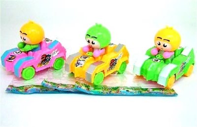 PULL LINE CAR W/BELL YELLOW/GREEN/PINK - HP1004333