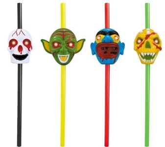 GHOST HEAD STRAWS W/SOUND & LIGHT  - HP1005930