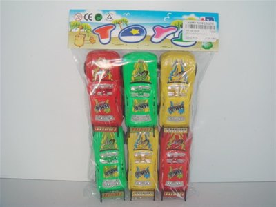 6PCS PULL BACK RACER CAR 3 ASST.  - HP1007388