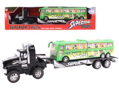 FRICTION TOW CAR W/FREE WHEEL BUS 3 COLOR - HP1007803