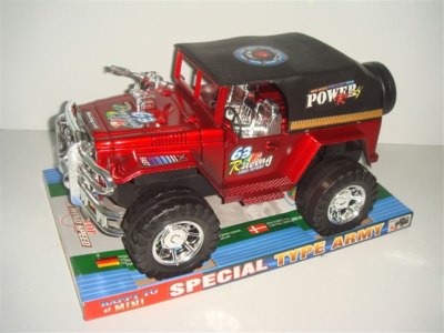 FRICTION JEEP W/OPEN DOOR RED/BLUE - HP1010729