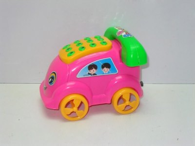 PULL LINE TELEPHONE W/BELL PINK/YELLOW/GREEN - HP1011683