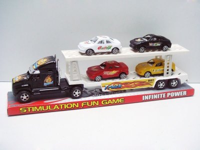FRICTION TRUCK W/4 FREE WAY CAR RED/BLUE  - HP1012274