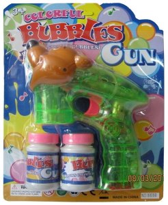 B/O BEAR SHAPE BUBBLE GUN W/LIGHT & MUSIC(TRANSPARENT) - HP1013755
