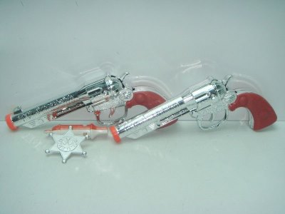 2PCS GUN W/WHISTLE &POLICE BADGE（GALVANIZE) - HP1014931