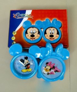 MICKY & MINNY CLOCK W/PHOTO FRAME BLUE - HP1015180