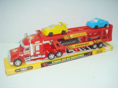 FRICTION CONTAINER W/4PULL BACK CAR RED/YELLOW/BLACK - HP1015503