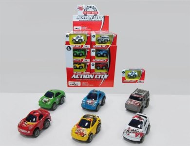 METAL PULL BACK CAR 6ASST.6COLOR 24PCS/DISPLAY BOX - HP1015558