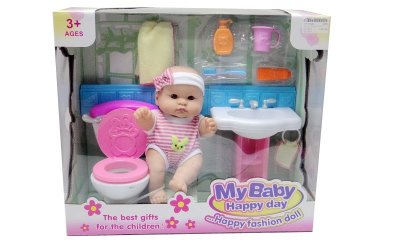 24CM B/O DOLL W/IC & PEDESTAL TOILET (INCLUDED BATTERY 3*AA) - HP1015988
