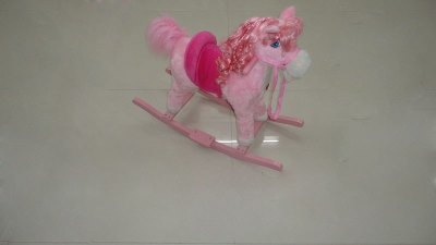 TOY ROCKING HORSE W/MUSIC @ LIGHT PINK/PURPLE - HP1016986