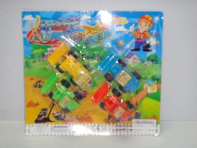 4PCS PULL BACK CONSTRUCTION CAR 3ASST.YELLOW/BLUE/GREEN/ORANGE - HP1016994