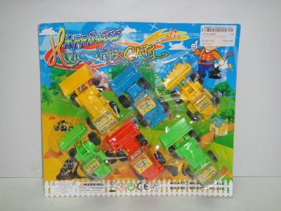 6PCS PULL BACK CONSTRUCTION CAR 3ASST.YELLOW/BLUE/GREEN/ORANGE - HP1016995