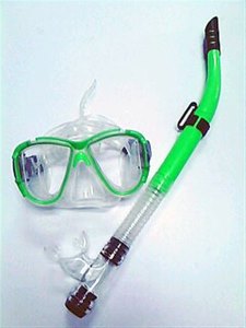 SWIMMING SET(ADULT)SWIMMING GOGGLES & SWIMMING TUBES GREEN/ORANGE/BLUE/YELLOW - HP1017430