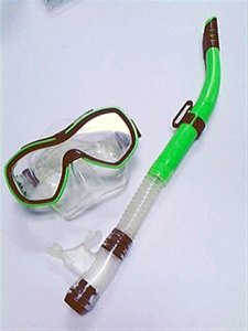 SWIMMING SET(ADULT)SWIMMING GOGGLES & SWIMMING TUBES GREEN/ORANGE/BLUE/YELLOW - HP1017451