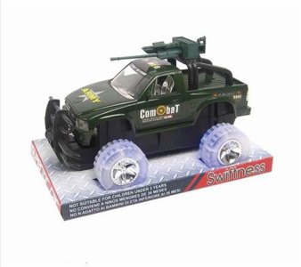 FRICTION MILITARY CAR W/LIGHT & GUN MILITARY GREEN - HP1017567