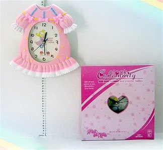 SKIRT SHAPE WALL CLOCK PINK/YELLOW/BLUE/GREEN - HP1017580