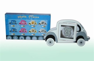 CAR SHAPE PHOTO FRAME BLUE/PINK/YELLOW/WHITE - HP1017592