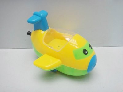 PULL LINE CARTOON PLANE W/BELL GREEN/BLUE/YELLOW - HP1017636