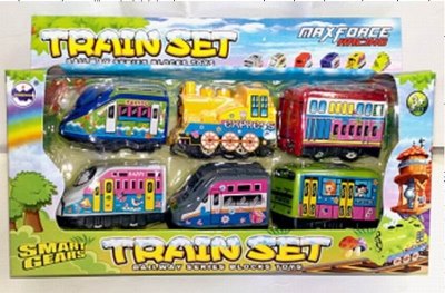 PULL BACK CARTOON TRAIN 6PCS DISPLAY BOX - HP1017896