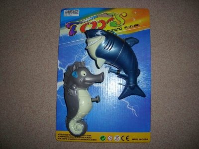 2PCS CARTOON WATER GUN W/PAINTING BLUE/BLACK - HP1017914