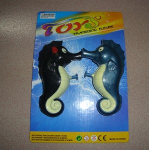2PCS CARTOON SEA HORSE WATER GUN W/PAINTING BLUE/BLACK - HP1017922