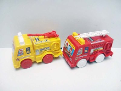 2ASST.TRUE PULL LINE CARTOON FIRE TRUCK RED/YELLOW - HP1017940