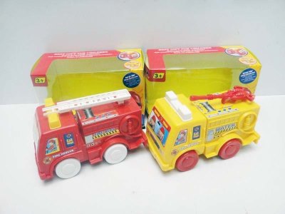 2ASST.TRUE PULL LINE CARTOON FIRE TRUCK RED/YELLOW - HP1017941