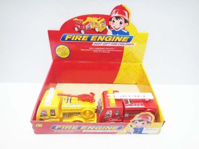 2ASST.TRUE PULL LINE CARTOON FIRE TRUCK RED/YELLOW (6PCS/DISPLAY BOX) - HP1017943