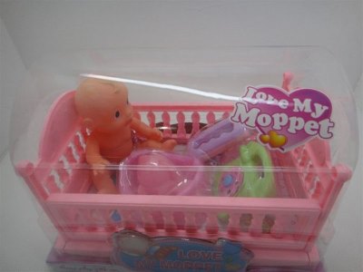 VINYL TRUE BODY DOLL W/ACCESSORIED & 9