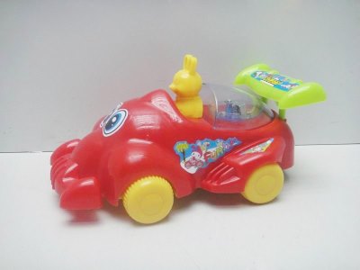 PULL LINE CARTOON CAR W/LIGHT RED/YELLOW/PINK - HP1018339