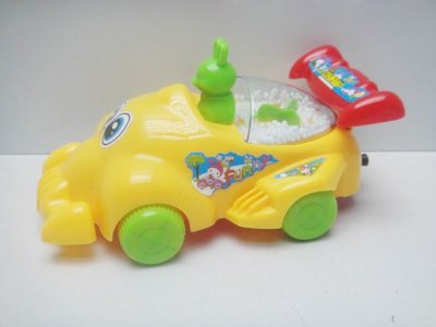 PULL LINE CARTOON CAR W/SNOWFLAKE  RED/YELLOW/PINK - HP1018340