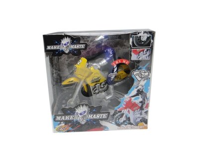 FRICTION MOTOR W/MAN & LIGHT & MUSIC RED/BLUE/YELLOW - HP1018663