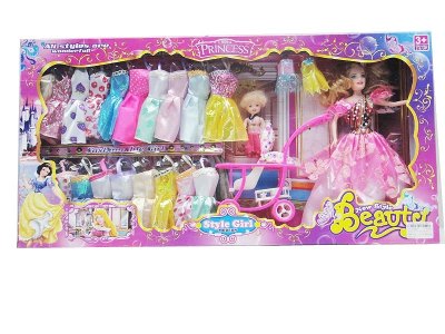 FASHION DOLL W/19 BIG DRESS+2 SMALL DRESS - HP1018667