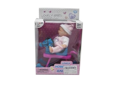 DOLL W/ROCKING HORSE 2ASST. CLOTHES MIXED - HP1019037