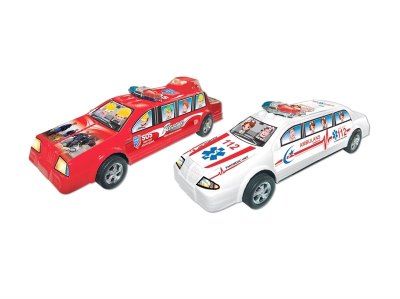 FRICTION AMBULANCE CAR RED/WHITE - HP1019218