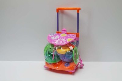 KITCHEN SET IN STROLLER PINK ORANGE - HP1019375