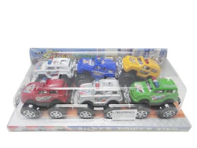 PULL BACK POLICE CAR W/PAINTING 6PCS 6ASST. - HP1019740