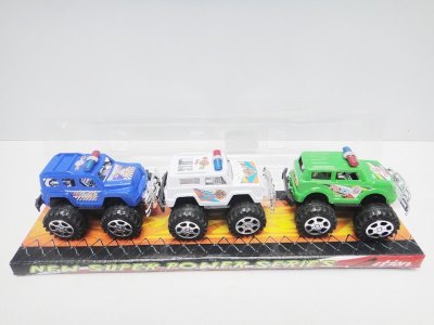 PULL BACK POLICE CAR W/PAINTING 3PCS 6ASST. - HP1019742