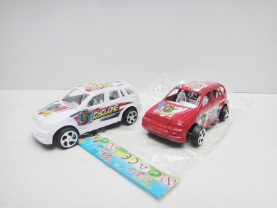 PULL BACK CAR 2PCS RED/BLUE/WHITE/BLACK - HP1019830