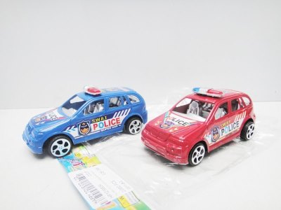 PULL BACK POLICE CAR 2PCS RED/BLUE/WHITE/BLACK - HP1019834