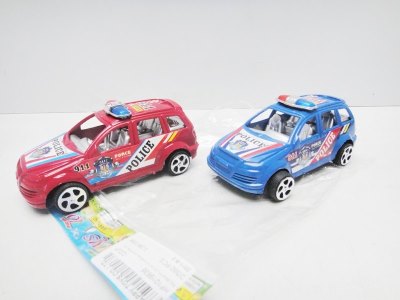 PULL BACK POLICE CAR 2PCS RED/BLUE/WHITE/BLACK - HP1019836