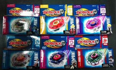 METAL BEYBLADE ALLOY TOP W/LAUNCHER 6ASST. - HP1020127